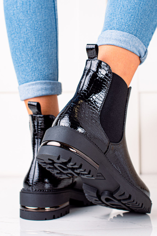 Zwarte, stijlvolle laarzen SERGIO LEONE