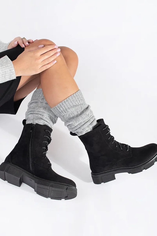 Suède damesschoenen met veters Suède damesschoenen met veters