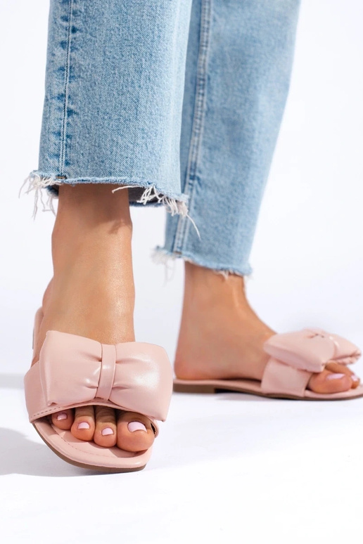 roze pantoffels met een lint Shelovet