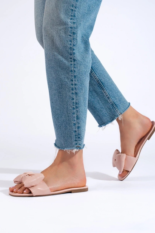 roze pantoffels met een lint Shelovet