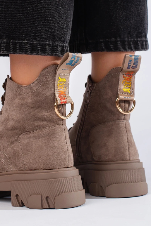 suède damesschoenen met dikke zool