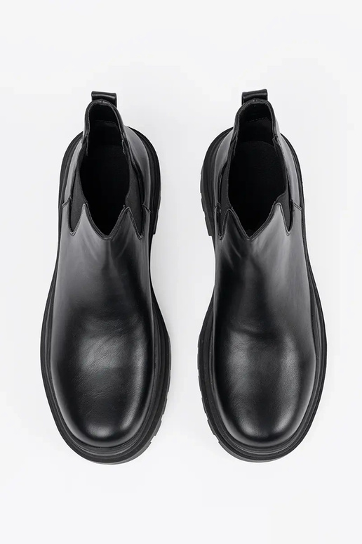 Zwarte dames enkellaarsjes met platform