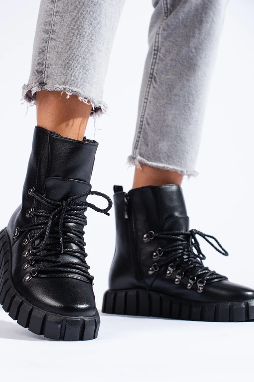 zwarte geïsoleerde damesschoenen met...