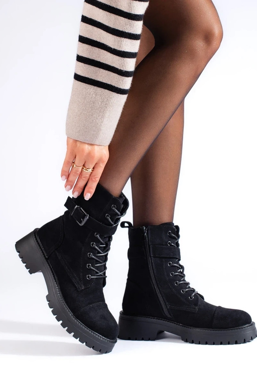 Suède veterboots met gespen