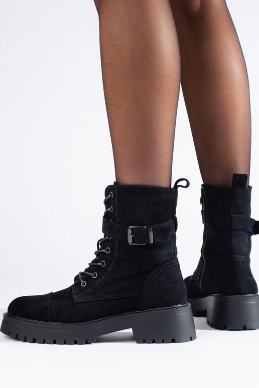 Suède veterboots met gespen