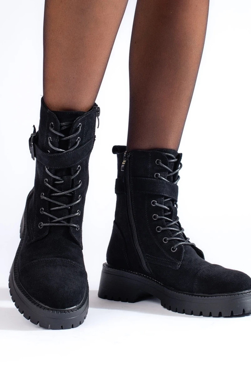 Suède veterboots met gespen