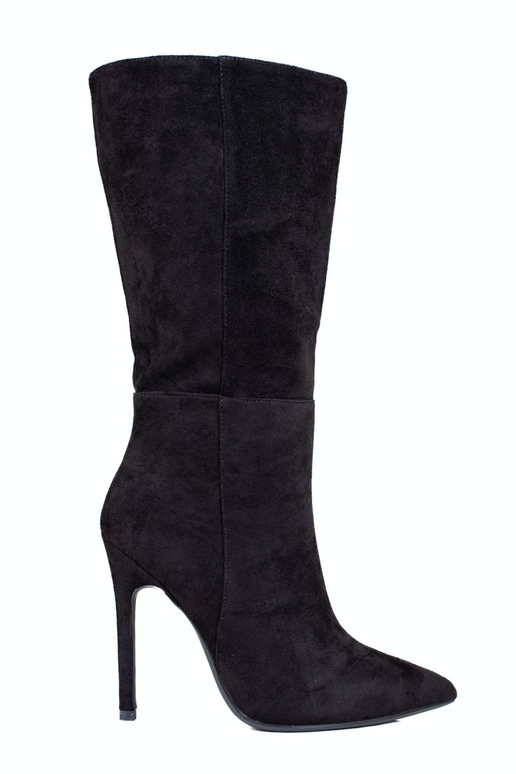 Zwarte laarzen met hoge hakken Zwarte laarzen met hoge hakken