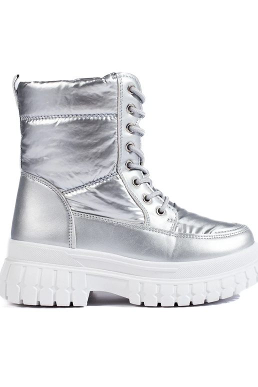 zilverkleurige dames snowboots met... zilverkleurige dames snowboots met...