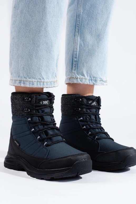 met veters Dames snowboots DK blauwe...