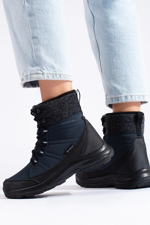 met veters Dames snowboots DK blauwe...