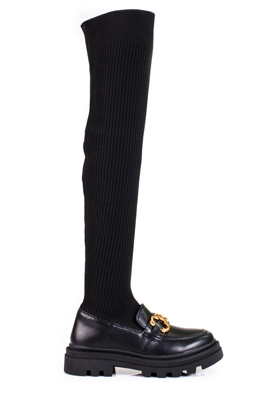 zwarte enkellaarsjes met flexibel...