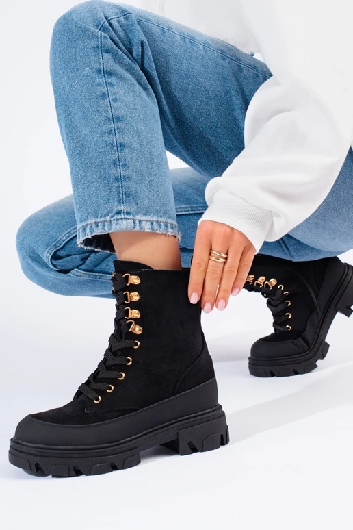 Dameslaarzen met plateau in de zwarte...