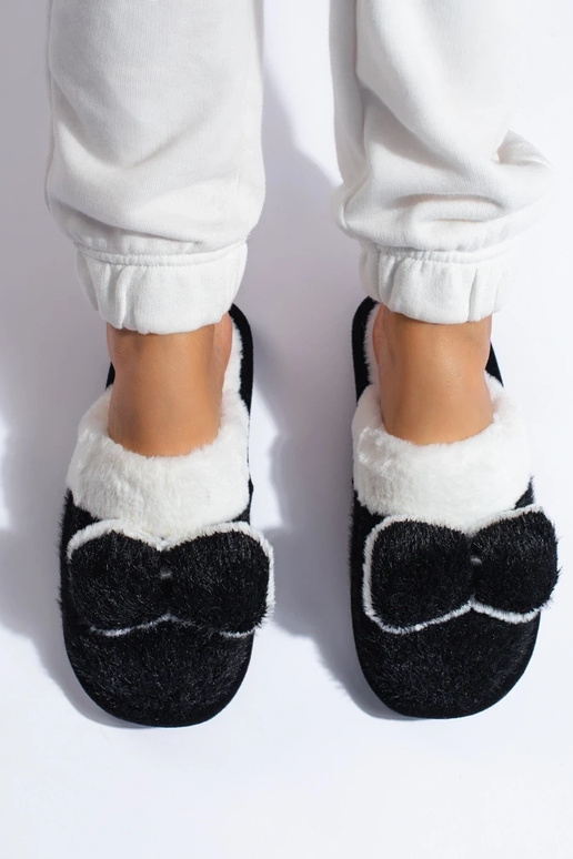 Slippers met lint Shelovet zwarte kleur