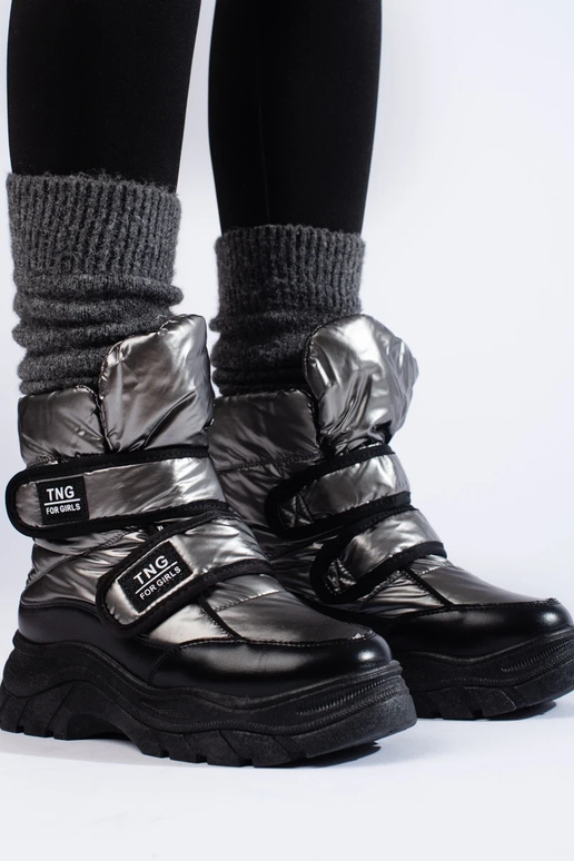 warme dames snowboots Potocki zilver...