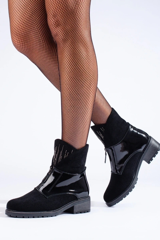 zwarte suède damesschoenen met...