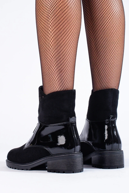 zwarte suède damesschoenen met...