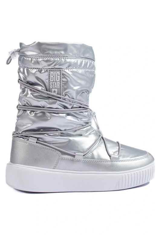 Geïsoleerde zilveren snowboots voor...