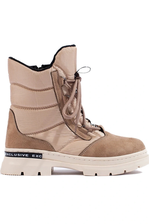 Dames snowboots met veters beige