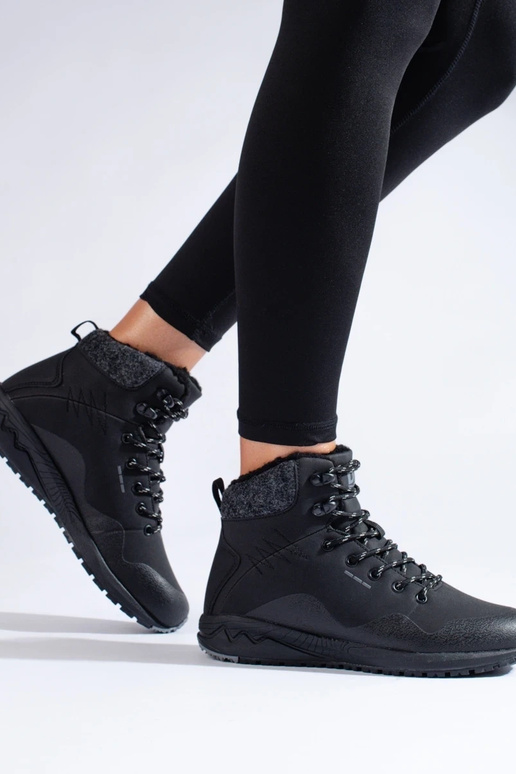 zwarte kleur hoge trekkinglaarzen met...