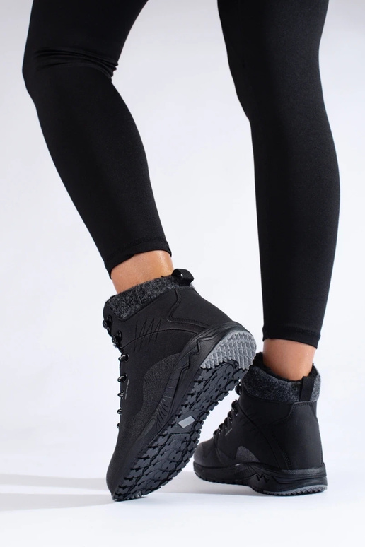 zwarte kleur hoge trekkinglaarzen met...