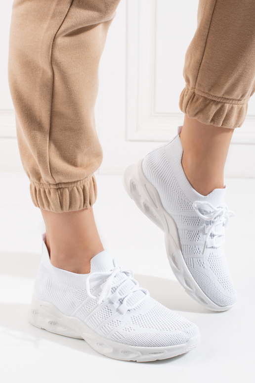 Witte stoffen sportieve sandalen Witte stoffen sportieve sandalen