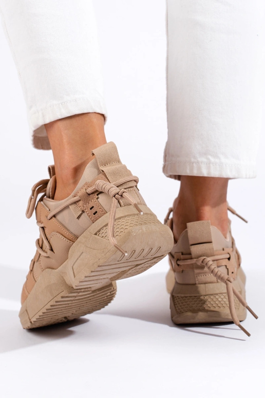 beige Sneakers model schoenen Shelovet