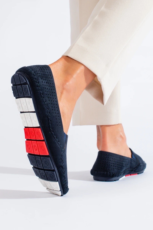 Damesmocassins in blauwe kleur...