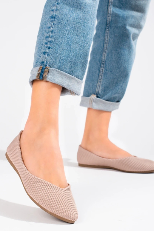 textiel ballerina's Vinceza beige