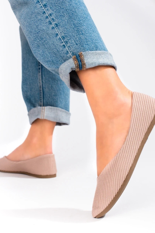 textiel ballerina's Vinceza beige