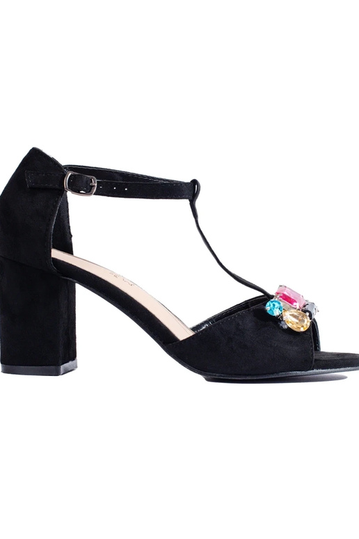 Shelovet zwarte suède sandalen met... Shelovet zwarte suède sandalen met...