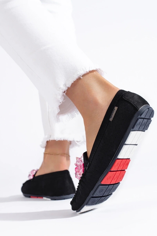 Shelovet zwarte suède mocassins