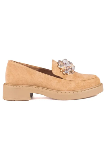 beige suède mocassins Potocki