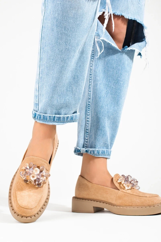 beige suède mocassins Potocki beige suède mocassins Potocki