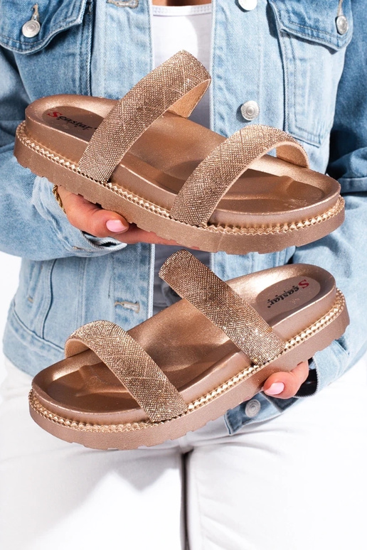 Damespantoffels met massieve hak...