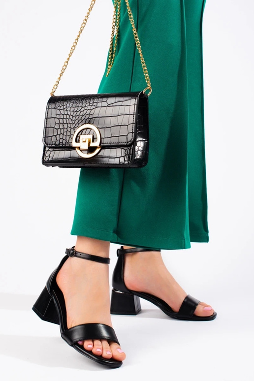 zwarte sandalen met lage hak Vinceza zwarte sandalen met lage hak Vinceza