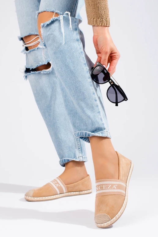 suède espadrille beige Vinceza