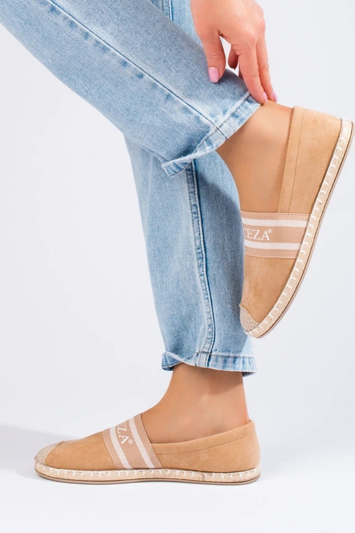 suède espadrille beige Vinceza