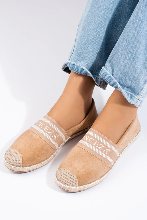 suède espadrille beige Vinceza