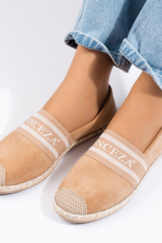 suède espadrille beige Vinceza