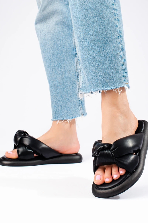 zwarte pantoffels Shelovet zwarte pantoffels Shelovet