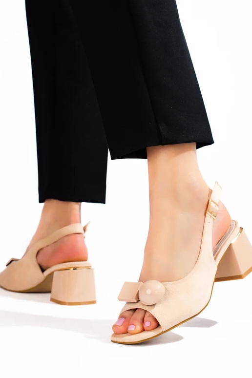 Shelovet beige suède sandalen Shelovet beige suède sandalen