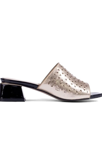 goudkleurige Slippers met...