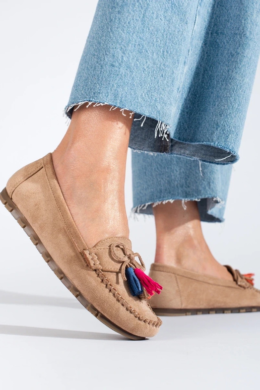 boho Shelovet suède mocassins in ivoor boho Shelovet suède mocassins in ivoor