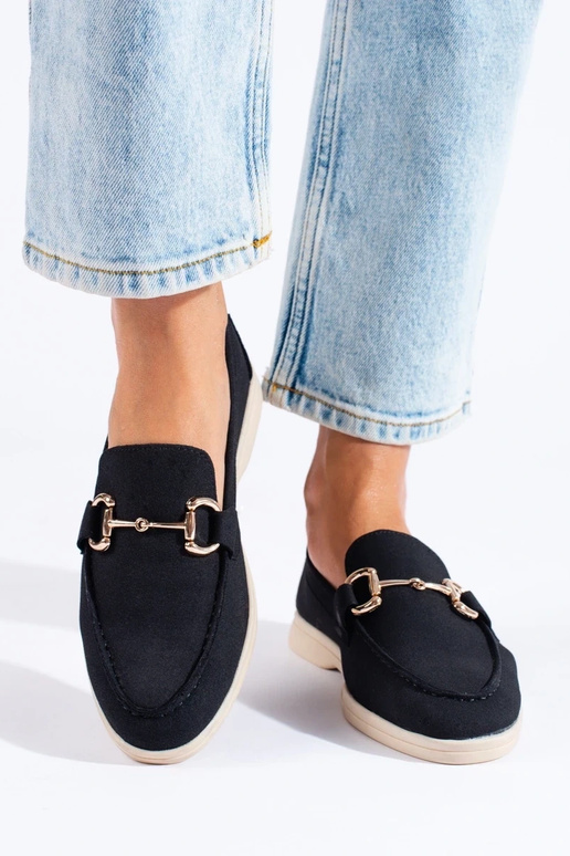 Suède enkellaarsjes in het zwart...