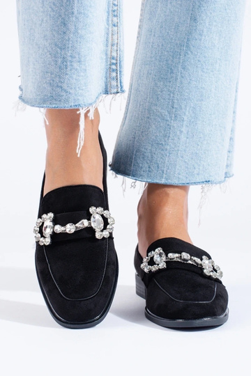 zwarte suède mocassins met... 2