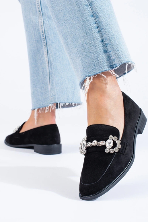 zwarte suède mocassins met gespen... zwarte suède mocassins met gespen...