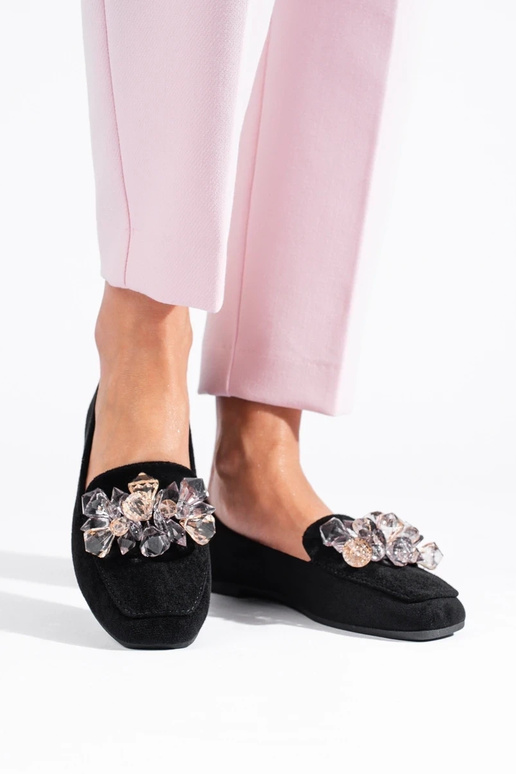 zwarte suède herenschoenen versierd...