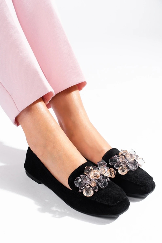 zwarte suède herenschoenen versierd...