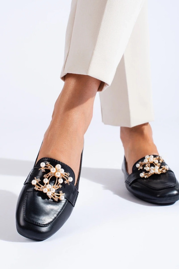 zwarte mocassins met gouden... 2