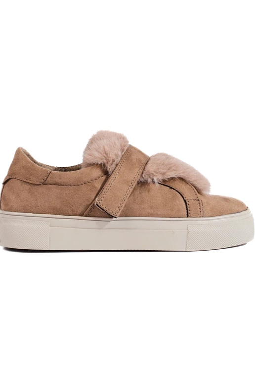 beige suède laarzen met bont Shelovet